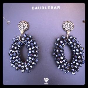 Bauble Bar Eve Hoop Earrings, Navy